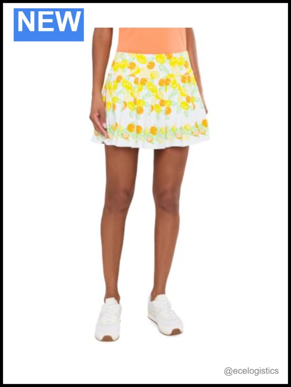 UPF 50+ Pleated Active Skort with Pockets, Recycled Nylon, Pull On